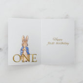 Klassieke Bunny in blauwe jas Kaart (Binnen)