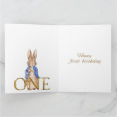 Klassieke Bunny in blauwe jas Kaart (Binnen)