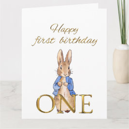 Klassieke Bunny in blauwe jas Kaart
