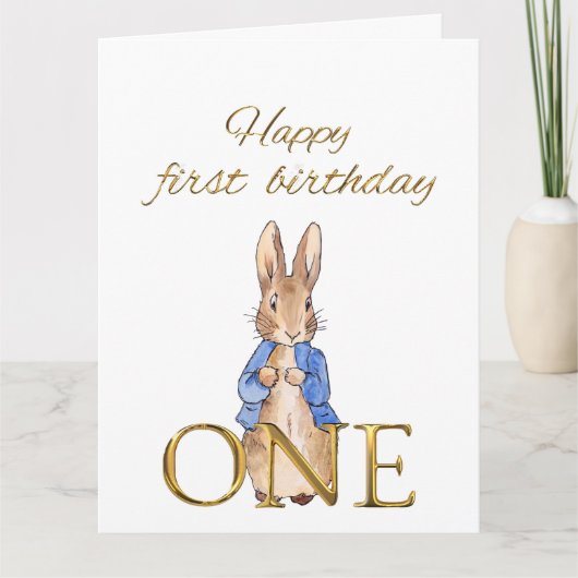 Klassieke Bunny in blauwe jas Kaart (Voorkant)