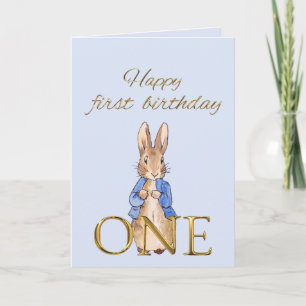 Klassieke Bunny in blauwe jas Kaart