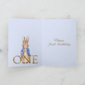 Klassieke Bunny in blauwe jas Kaart (Binnen)