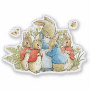 Klassieke Bunny in blauwe jas Sticker