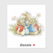 Klassieke Bunny in blauwe jas Sticker (Vel)