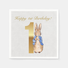 Klassieke Bunny konijn Eerste Verjaardag Servet