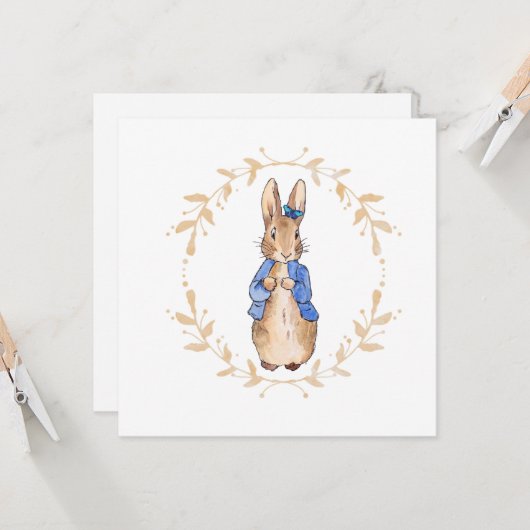 Klassieke Bunny konijn met een vlinder (Voorkant / Achterkant in situ)