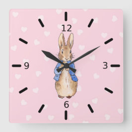 Klassieke Bunny Konijn Vierkante Klok