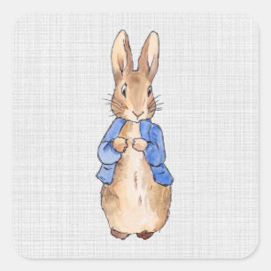 Klassieke Bunny Rabbit blauwe jas Vierkante Sticker