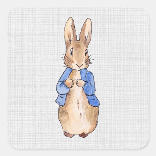 Klassieke Bunny Rabbit blauwe jas Vierkante Sticker (Voorkant)