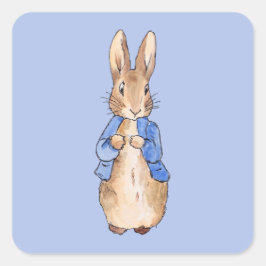 Klassieke Bunny Rabbit blauwe jas Vierkante Sticker