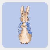 Klassieke Bunny Rabbit blauwe jas Vierkante Sticker (Voorkant)