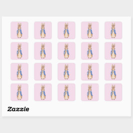 Klassieke Bunny Rabbit blauwe jas Vierkante Sticker