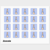 Klassieke Bunny Rabbit blauwe jas Vierkante Sticker (Vel)