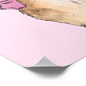 Klassieke Bunny Rabbit roze jas kinderkamer kunst Poster (Hoek)