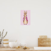Klassieke Bunny Rabbit roze jas kinderkamer kunst Poster (Keuken)