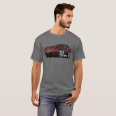 Klassieke  Burgundy Corvette T-shirt (Voorkant volledig)