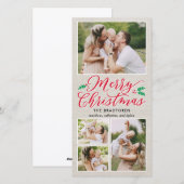 Klassieke Burlap Vrolijk Kerstfeest Fotokaart Feestdagenkaart (Voorkant / Achterkant)