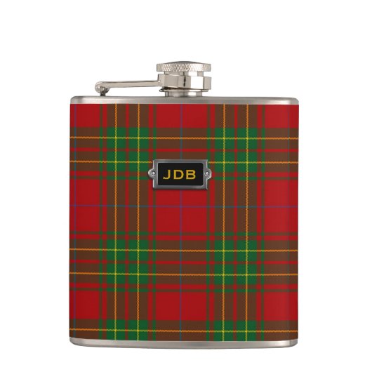 Klassieke Burnett Tartan Plaid Flask Heupfles (Voorkant)