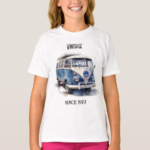 Klassieke bus in Delfts Blauw aanpasbaar T-shirt