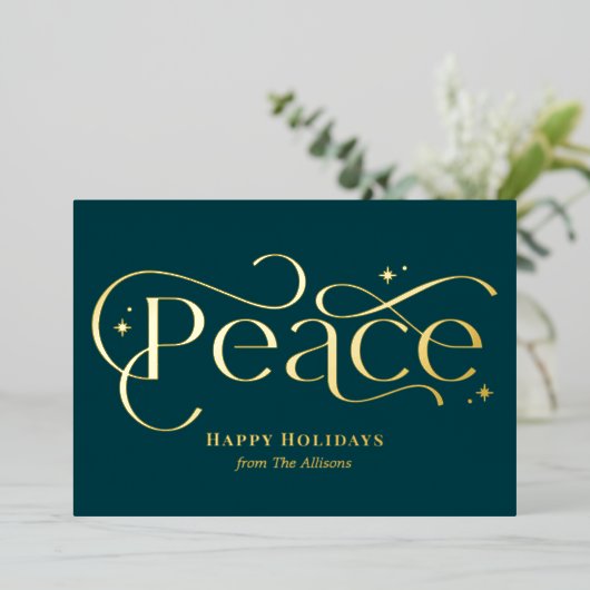 Klassieke Business Folie Holiday Card Folie Uitnodiging (Staand Voorkant)