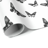 Klassieke Butterflies Art Pattern CUSTOM BG COLOR Cadeaupapier (Rol Hoek)