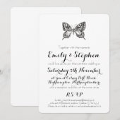 Klassieke Butterfly Persoonlijke bruiloft Uitnodig Kaart (Voorkant / Achterkant)
