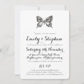 Klassieke Butterfly Persoonlijke bruiloft Uitnodig Kaart (Voorkant)