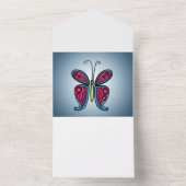 Klassieke Butterfly-Sticker All In One Uitnodiging (Binnen)
