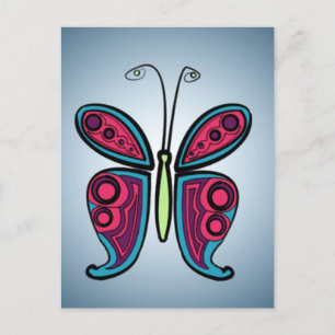 Klassieke Butterfly-Sticker Feestdagenkaart