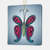 Klassieke Butterfly-Sticker Keramisch Ornament (Links)
