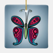 Klassieke Butterfly-Sticker Keramisch Ornament (Achterkant)