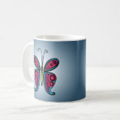 Klassieke Butterfly-Sticker Koffiemok (Voorkant links)