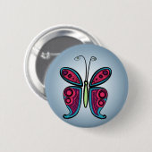 Klassieke Butterfly-Sticker Ronde Button 5,7 Cm (Voorkant /achterkant)