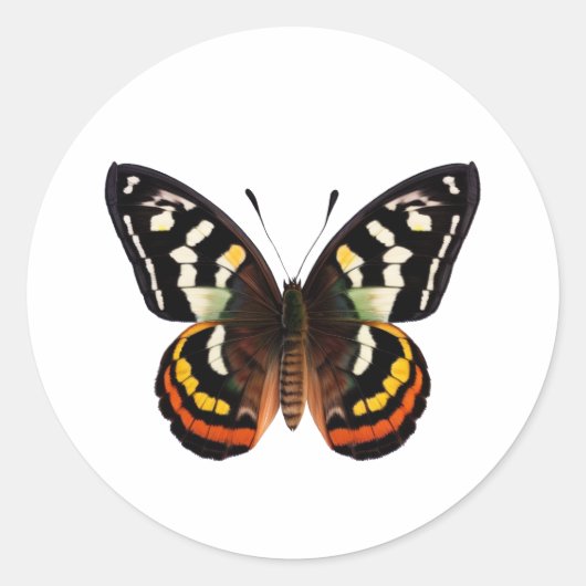 Klassieke Butterfly-Sticker Ronde Sticker (Voorkant)