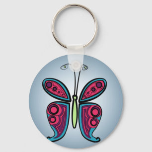 Klassieke Butterfly-Sticker Sleutelhanger