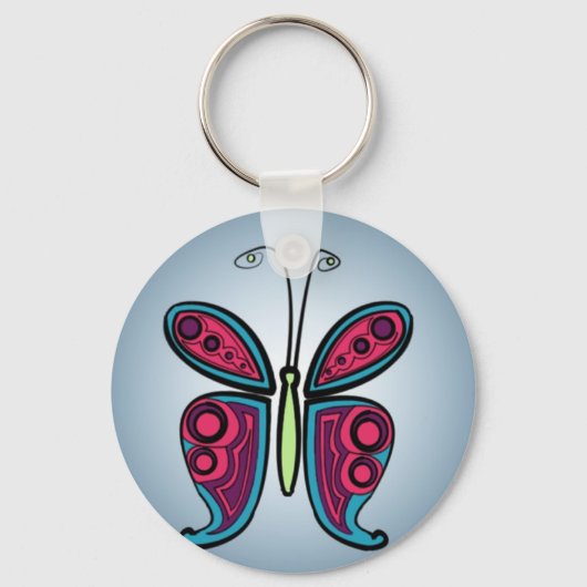 Klassieke Butterfly-Sticker Sleutelhanger (Voorkant)