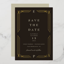 Klassieke Byzantijnse Save the Date met gouden fol