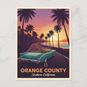 Klassieke cabriolet cruisen door oranje provincie briefkaart