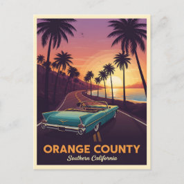 Klassieke cabriolet cruisen door oranje provincie briefkaart