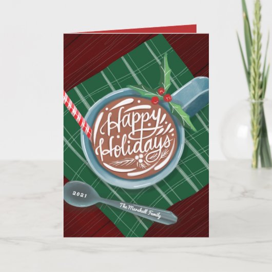 Klassieke cacao Prettige feestdagen Mok niet-foto Kaart (Voorkant)