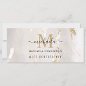 Klassieke cadeaubon met goudfolie en monogram (Voorkant)