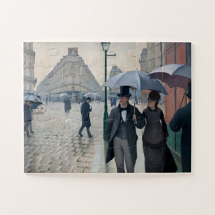 Klassieke Caillebotte Parijse Straat Regenachtige Legpuzzel