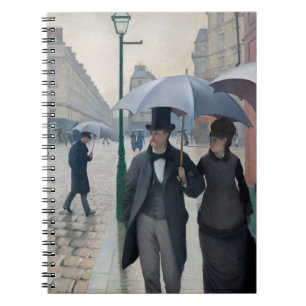 Klassieke Caillebotte Parijse Straat Regenachtige Notitieboek