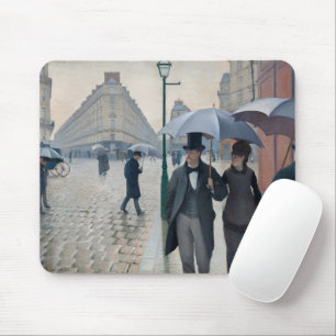 Klassieke Caillebotte Paris Straat Regenachtige Da Muismat