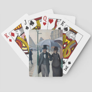 Klassieke Caillebotte Paris Straat Regenachtige Da Pokerkaarten