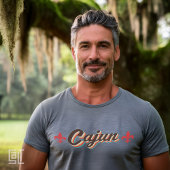 Klassieke Cajun Fleur-de-lis Retro Throwback Vinta T-shirt