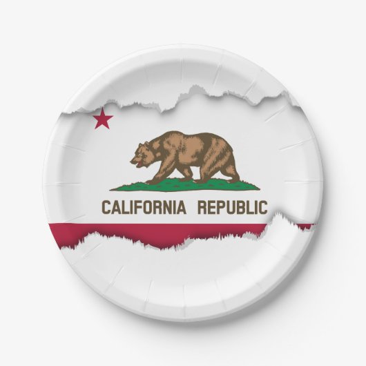 Klassieke California State Flag Papieren Bordje (Voorkant)