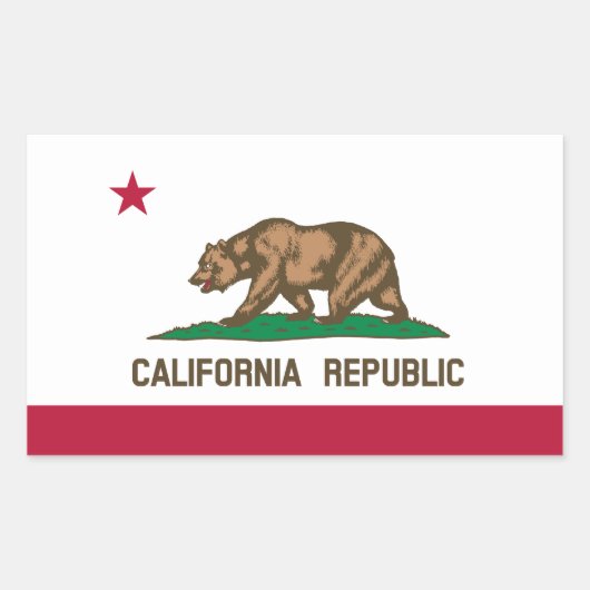 Klassieke California State Flag Rechthoekige Sticker (Voorkant)