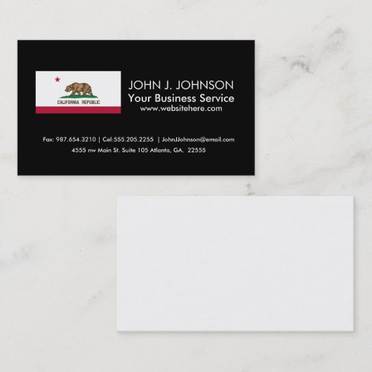 Klassieke California State Flag Visitekaartje (Voorkant / Achterkant)