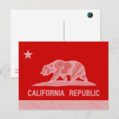 Klassieke Californische Beer Vlag Grafisch Briefkaart (Voorkant / Achterkant)